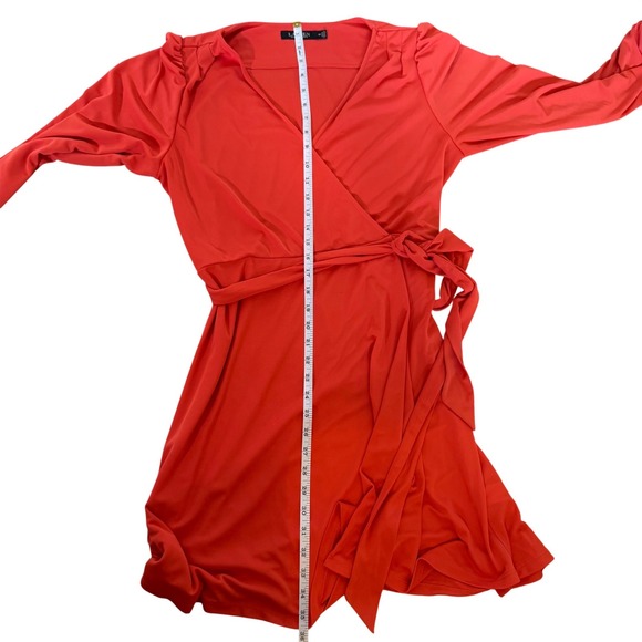 Lauren Ralph Lauren Orange Long-Sleeve Shavilya Jersey Dress 14P Career Cocktail - Picture 9 of 11